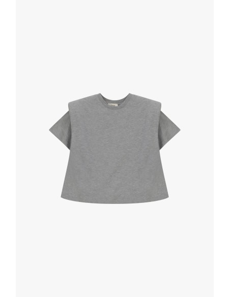 T-shirt com ombros estruturados e corte quadrado Dixie