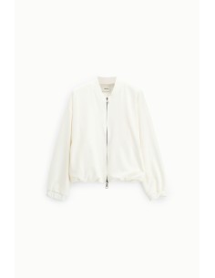 Casaco bomber com zíper e punhos franzidos Dixie