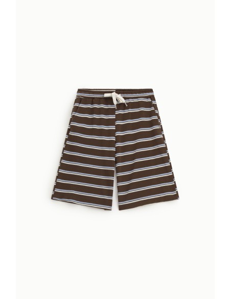 Bermuda às riscas com cintura elástica e cordão Please