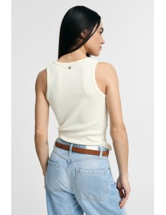 Top com decote redondo sem mangas, corte regular Please 2