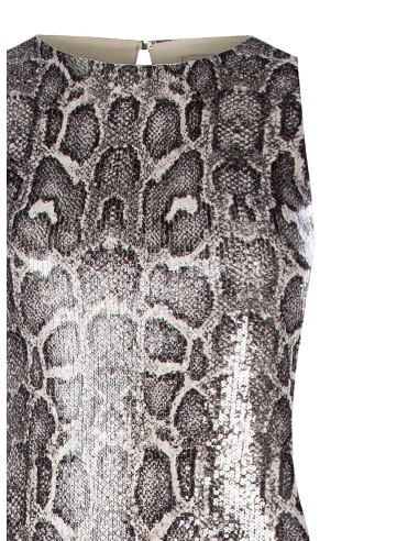 Vestido midi tubinho com padrão de pele de serpente revestido de lantejoulas Rinascimento