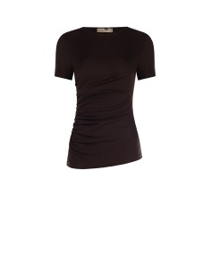 Blusa corte caixa com stretch e drapeado lateral Rinascimento