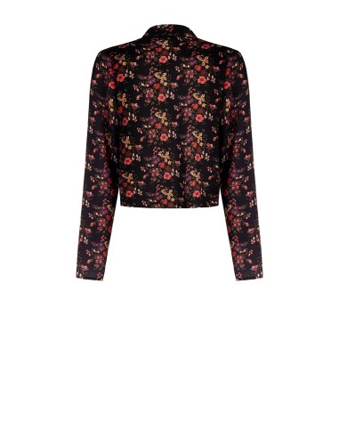 Camisa curta em cetim ligeiramente enrugado com cordões Rinascimento