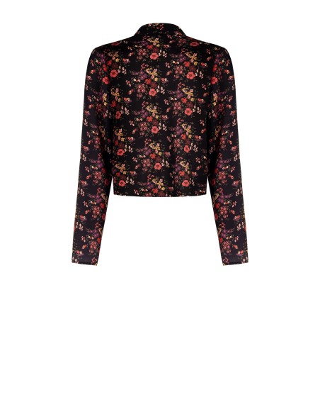 Camisa curta em cetim ligeiramente enrugado com cordões Rinascimento