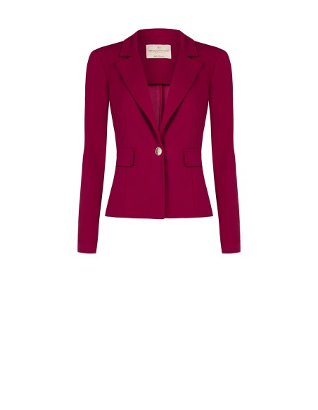 Blazer cintado em scuba crepe Rinascimento