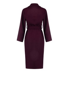 Sobretudo longo (spolverino) com 2 broches em forma de flor e cinto coordenado Rinascimento 2