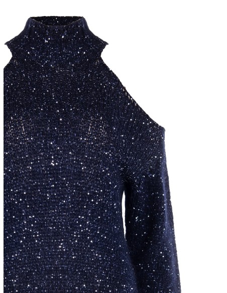 Camisola Com Lantejoulas E Recortes Nos Ombros Rinascimento