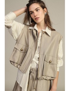 Gilet Corto Con Tasche Applicate Frontali Dixie - Vestiti Firmati L...