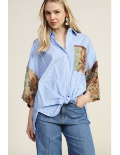 Camisa com Nó e Patchwork Dixie