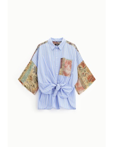 Camisa com Nó e Patchwork Dixie