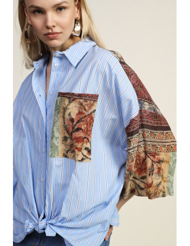 Camisa com Nó e Patchwork Dixie