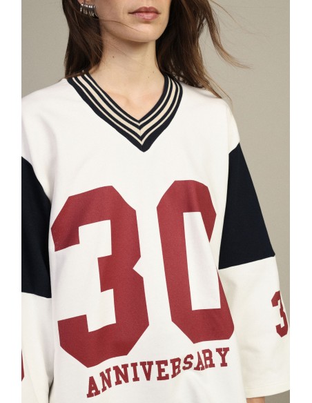 Sweatshirt ampla de gola redonda com estampado 30 Anniversary Dixie