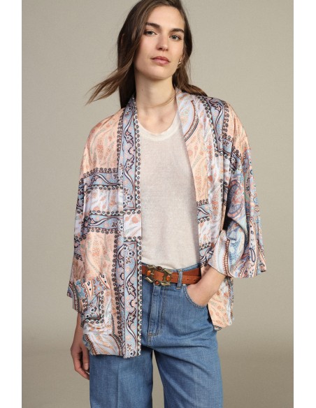 Casaco-camisa com padrão paisley e mangas largas Dixie