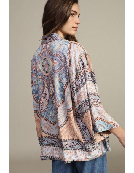 Jaqueta-camisa com estampado paisley e mangas largas Dixie
