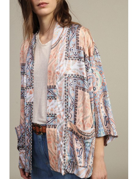 Casaco-camisa com estampa paisley e mangas largas Dixie