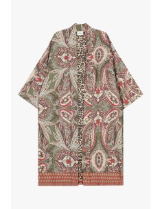 Casaco-Camisa Longo Padrão Paisley Misto Animalier Dixie 2