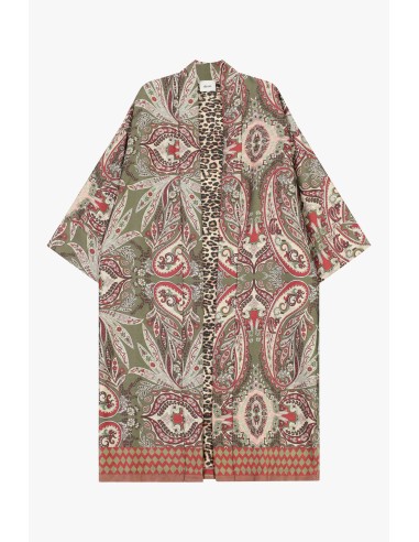 Casaco-Camisa Longa Estampa Paisley Mistura Animalier Dixie