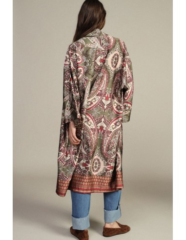 Casaco-camisa longo com estampa paisley e mistura animalier Dixie