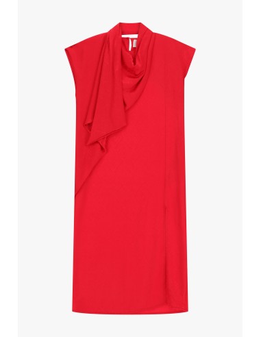 Vestido Midi com Decote Drapeado e Padrão Geométrico Dixie