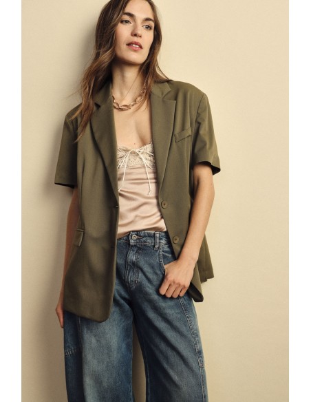 Blazer de mangas curtas com bolsos embutidos Dixie