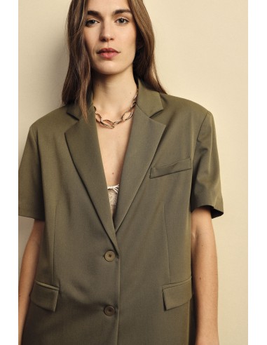 Blazer de mangas curtas com bolsos de embutir Dixie