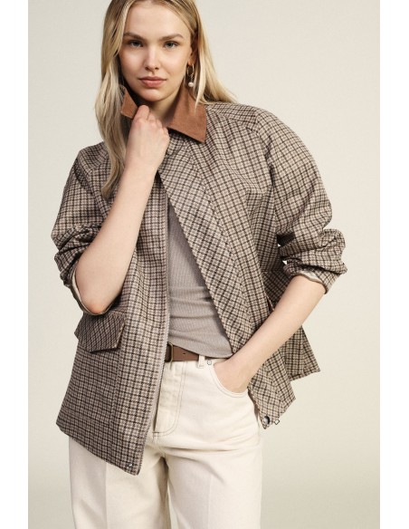 Sobrecamisa xadrez com bolsos frontais Dixie