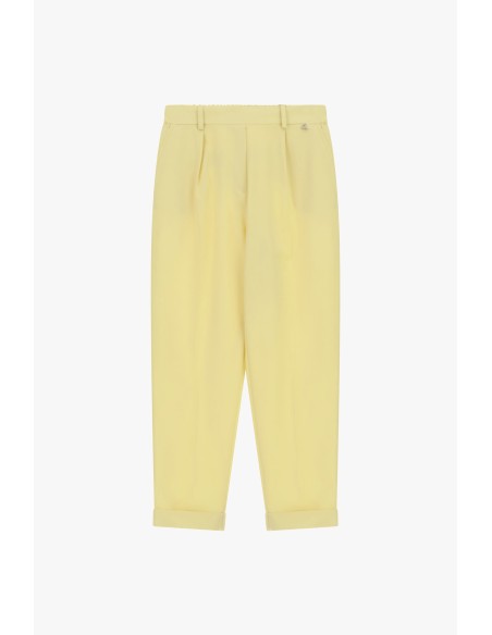 Calças de corte sartorial com pinças e dobra alta Dixie