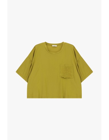 T-shirt com bolsinho bordado e corte boxy Dixie
