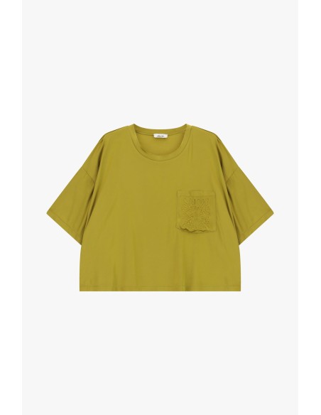 T-shirt com bolsinho bordado e corte boxy Dixie