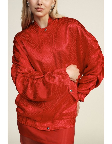 Bomber oversize com bolsos e fecho snap Dixie