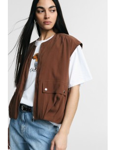Gilet Corto Con Zip E Tasche Frontali Please - Vestiti Firmati Life...