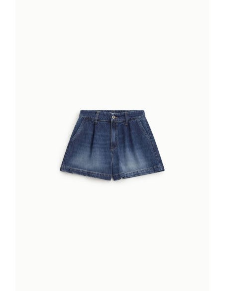 Shorts de corte regular com pregas e bolsos frontais Please