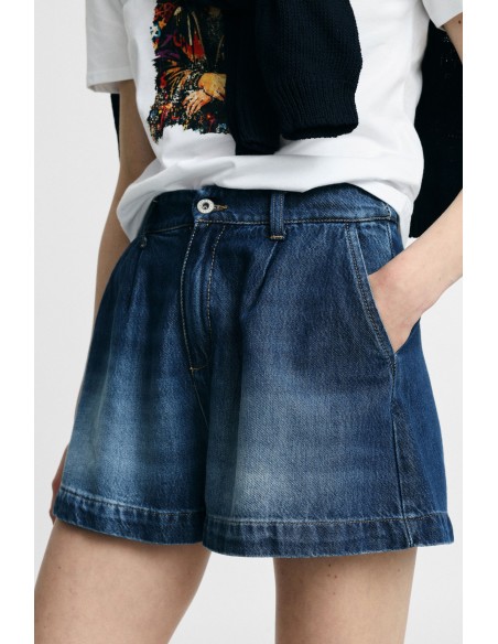 Shorts Regular-Fit com pinças e bolsos frontais Please