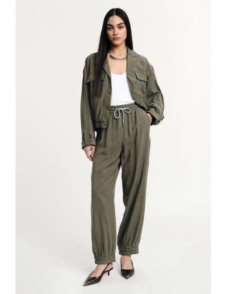 Calças com elástico na cintura e na bainha estilo jogger Please