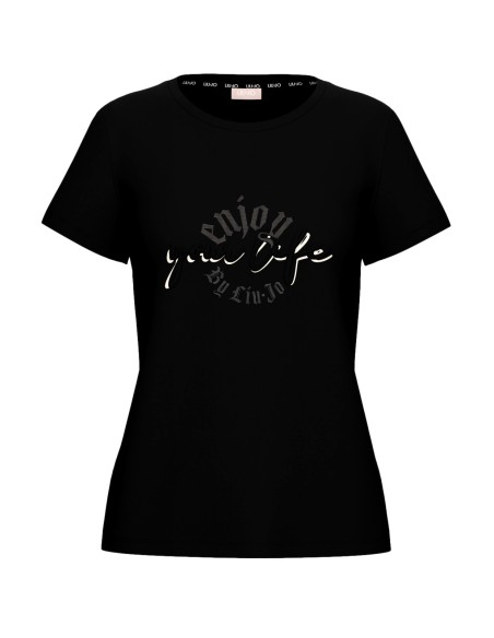 T-shirt com logótipo e estampa Liu Jo
