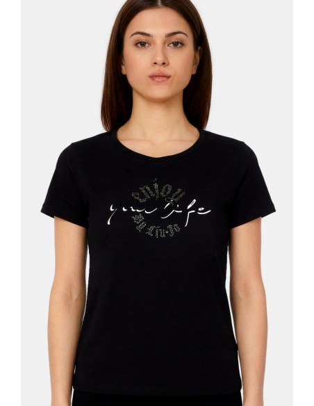 T-shirt com logótipo e estampa Liu Jo