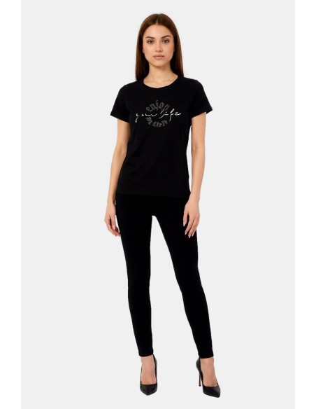 T-shirt com logótipo e estampa Liu Jo