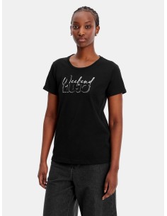 T-Shirt Con Stampa E Strass Liu Jo - Vestiti Firmati Life Smiles