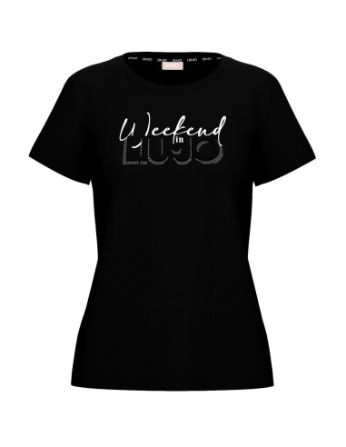 T-shirt com estampa e strass Liu Jo