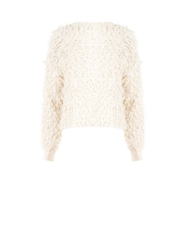 Cardigan em ponto bouclé com botão com o logo Rinascimento