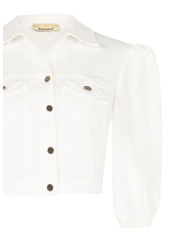 Giubbotto Di Jeans Crop Elasticizzato Con Taschini Rinascimento - V...