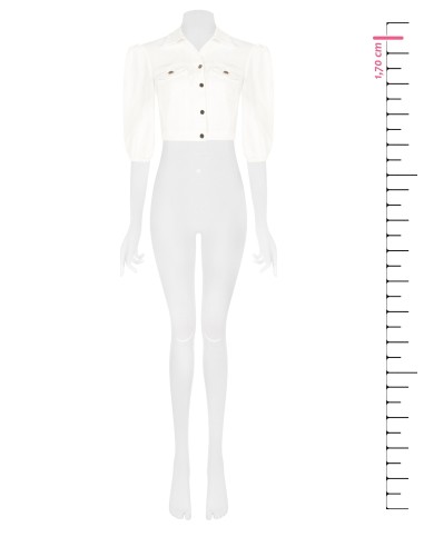 Giubbotto Di Jeans Crop Elasticizzato Con Taschini Rinascimento - V...