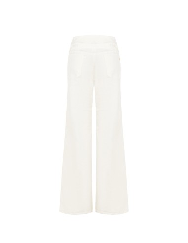 Jeans wide leg elásticos com cinto coordenado Rinascimento