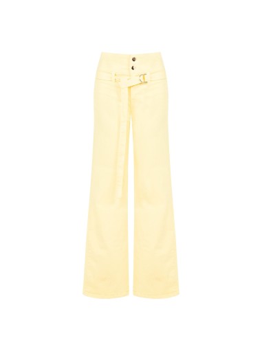 Jeans Wide Leg Elásticos com Cinto Coordenado Rinascimento