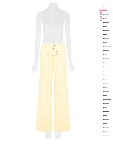 Jeans Wide Leg Elásticos com Cinto Coordenado Rinascimento