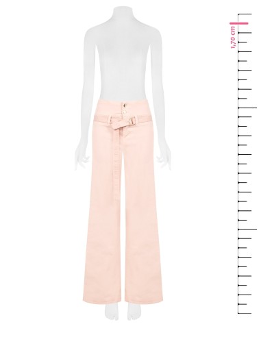 Jeans Wide Leg Elásticos com Cinto Coordenado Rinascimento