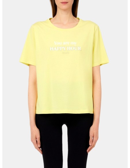 T-Shirt Con Logo E Stampa Liu Jo - Vestiti Firmati Life Smiles