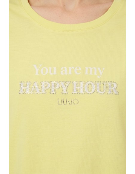T-Shirt Con Logo E Stampa Liu Jo - Vestiti Firmati Life Smiles