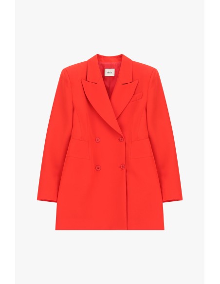 Vestido curto de abotoamento duplo com colarinho clássico Dixie