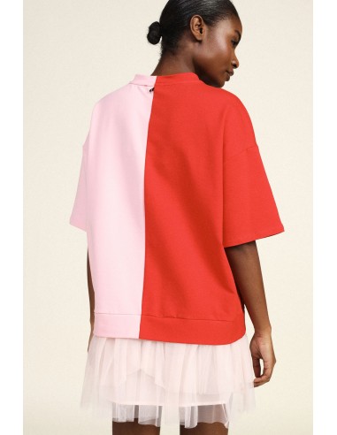 Vestido Curto com Tule e Estampa Colorblock Dixie